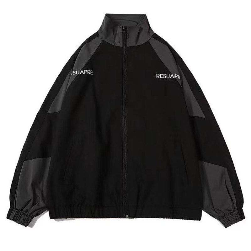 Street Fashion Of Japan - Mężczyźni High Street Patchwork Color Black