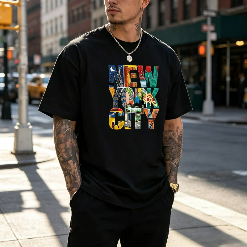 Street Style New York Fashion - Koszulka męska z grafiką NEW YORK