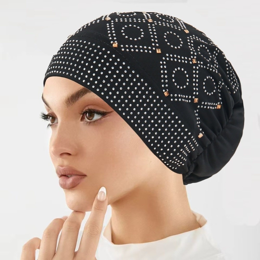 Street Fashion Hijab - Wygodna, zdobiona diamentami damska chusta na