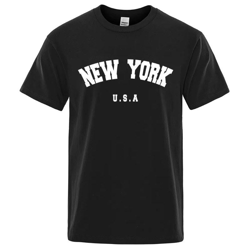 Street Style New York Fashion - Koszulki męskie z nadrukiem ulic Nowego