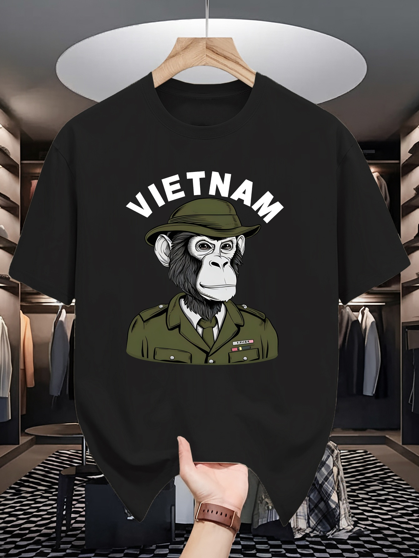 Street Fashion Vietnam - Męska bawełniana koszulka z nadrukiem graficznym:
