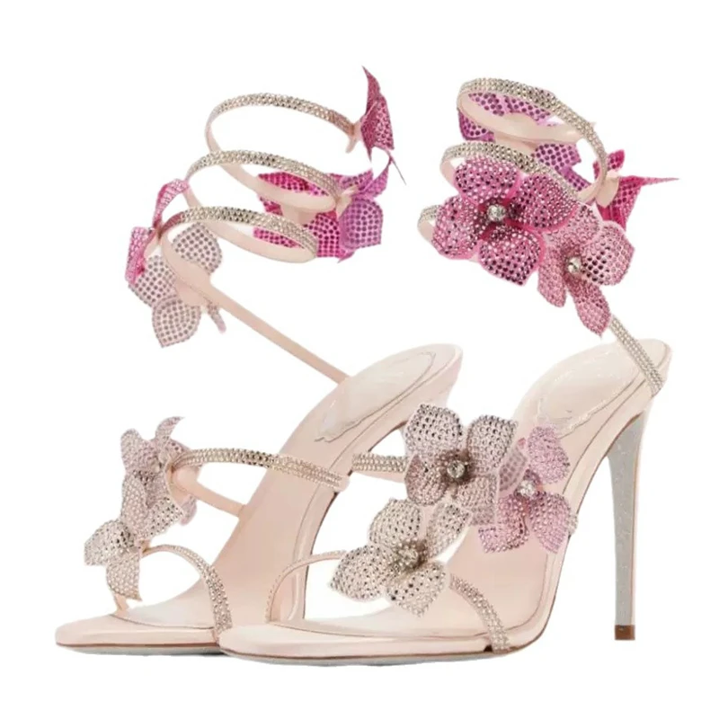 Street Fashion Shoes - Eilyken seksowny kryształowy kwiat buty na