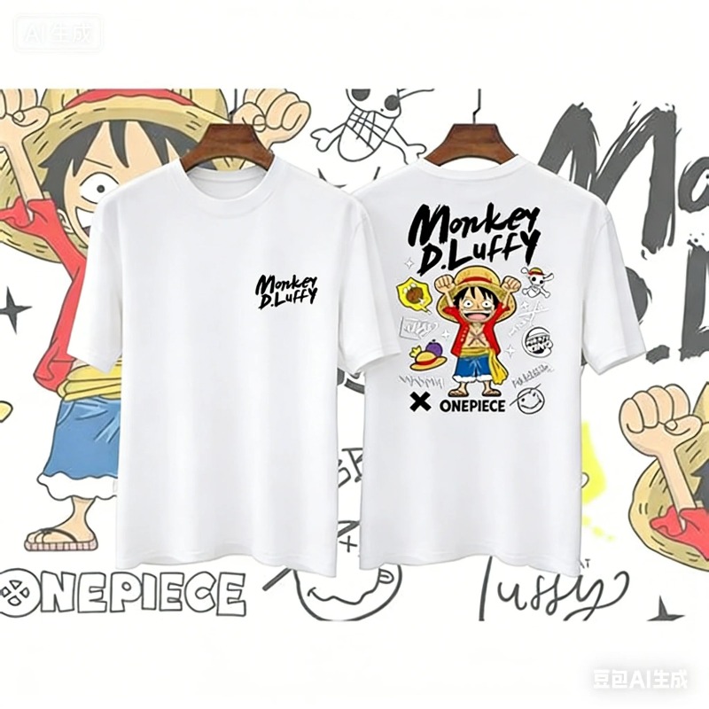 Street Fashion Of Japan - Modny T-shirt unisex z Luffy'ego w