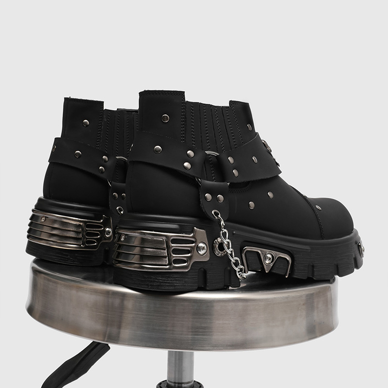 Street Fashion Punk - Męskie buty motocyklowe Rock Punk Metal