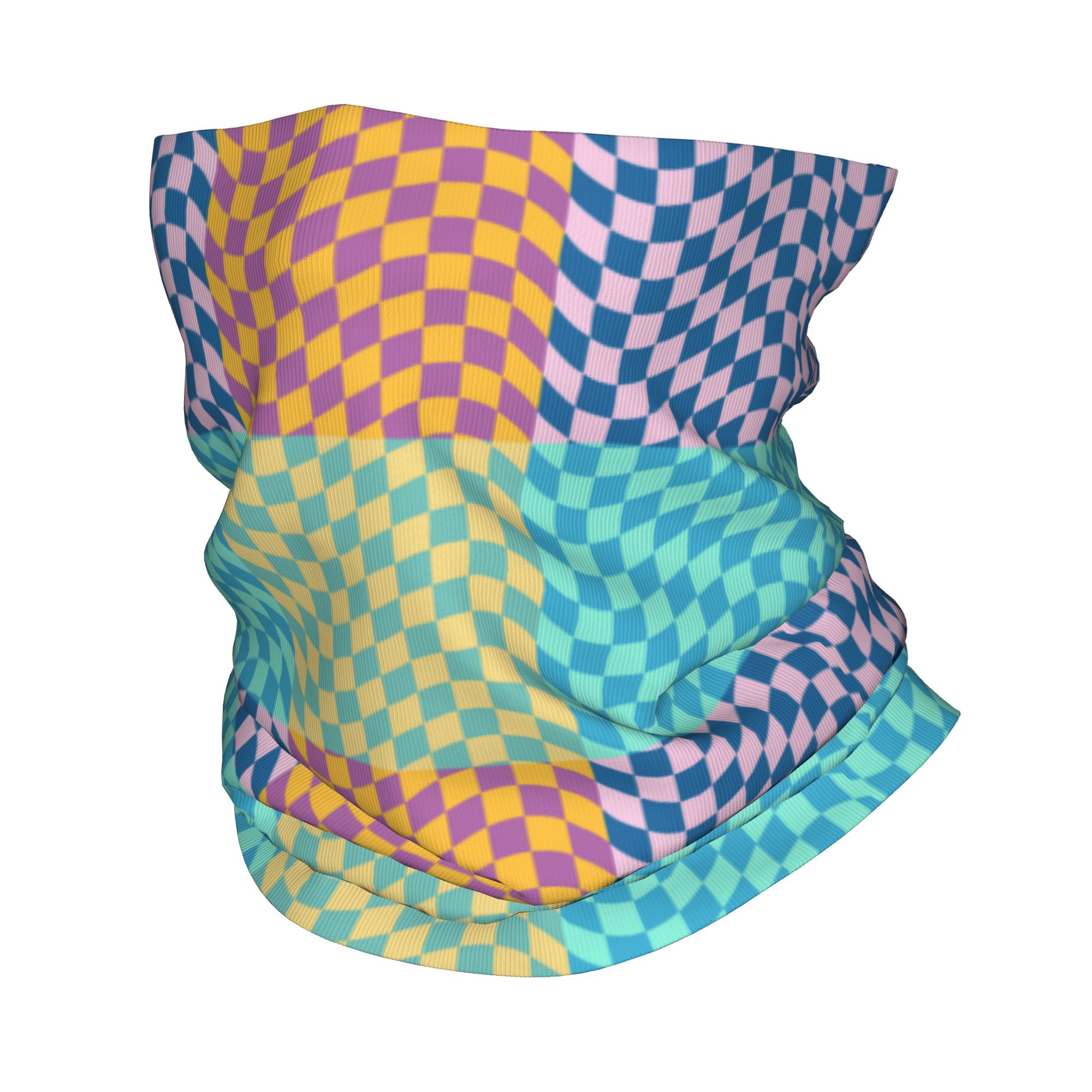Balaclava Face Mask - Kolorowa bandana w kratę, osłona na