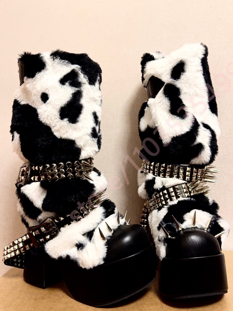 Zimowe platformy z krowim wzor – Street Fashion Punk recenzja i cena