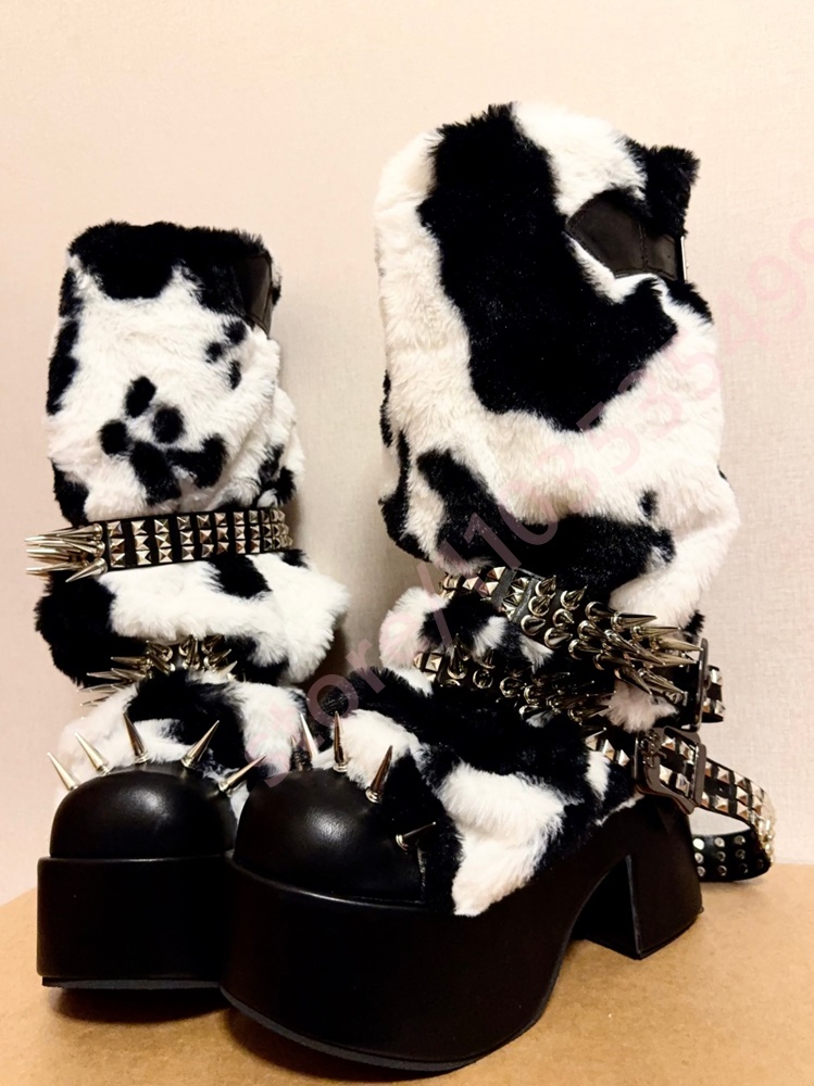 Zimowe platformy z krowim wzor – Street Fashion Punk recenzja i cena