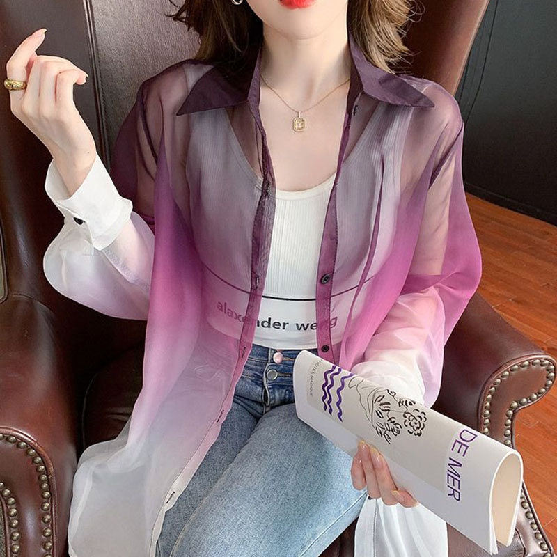 Moda gradientowa kolorowa szyf – Street Fashion Korea recenzja i cena