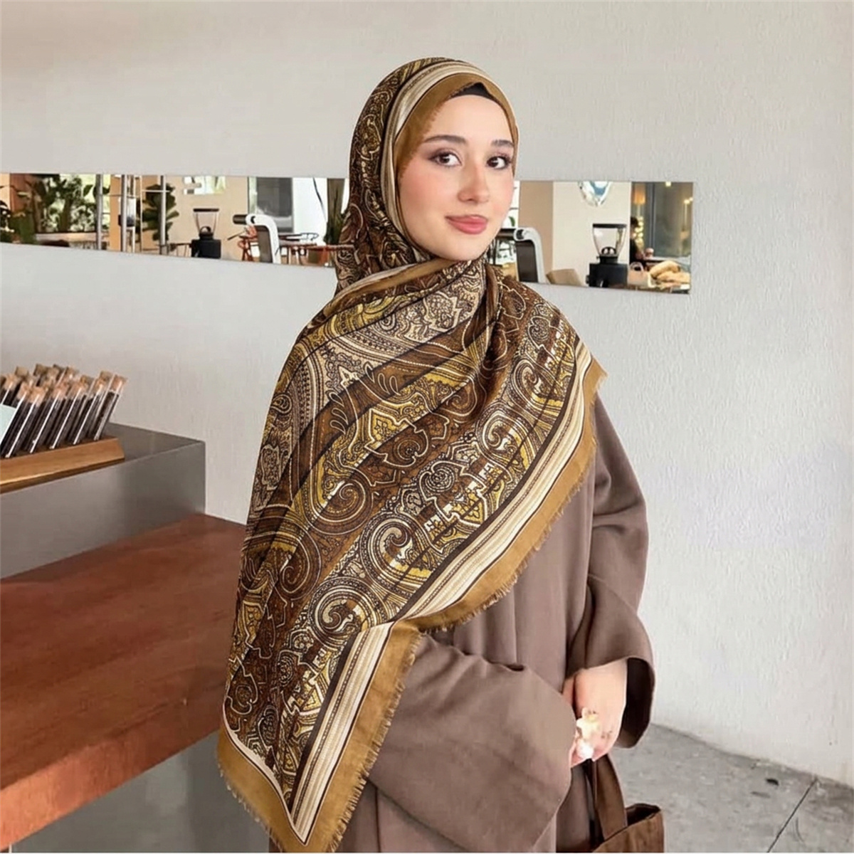 Vintage'owa chusta hidżab z na – Street Fashion Hijab recenzja i cena