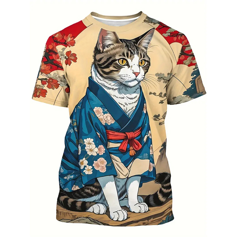 Wzór kota Śmieszna koszulka Od – Street Fashion Of Japan recenzja i cena