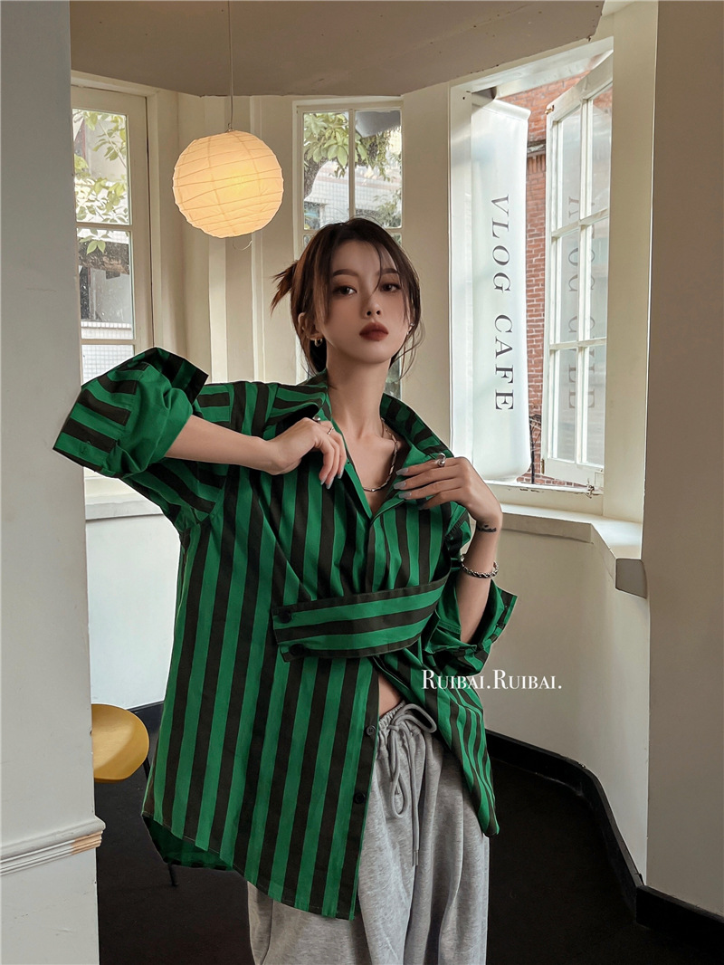 Koreańska koszula w paski z as – Street Fashion Korea recenzja i cena