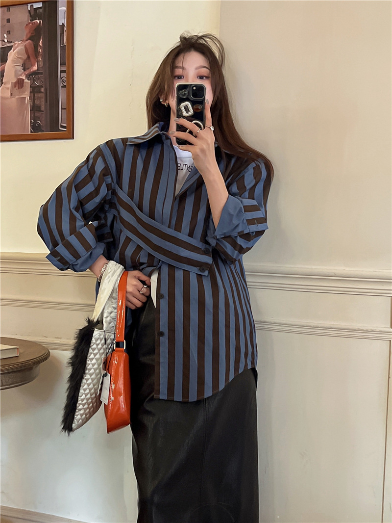 Koreańska koszula w paski z as – Street Fashion Korea recenzja i cena