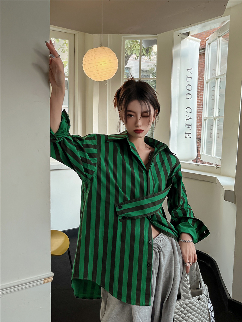Koreańska koszula w paski z as – Street Fashion Korea recenzja i cena