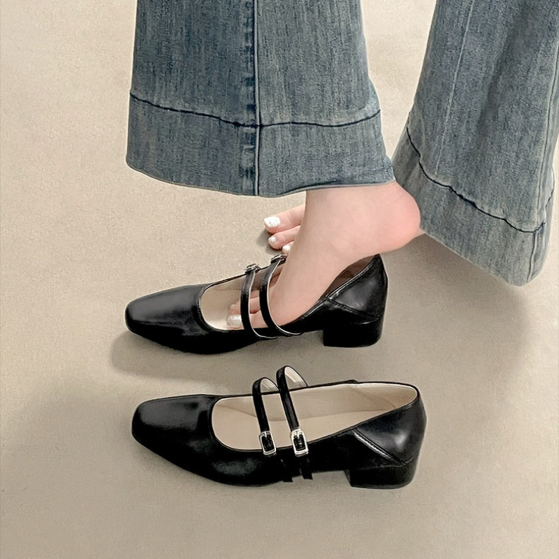Kwadratowe noski, niski obcas, – Street Fashion Shoes recenzja i cena
