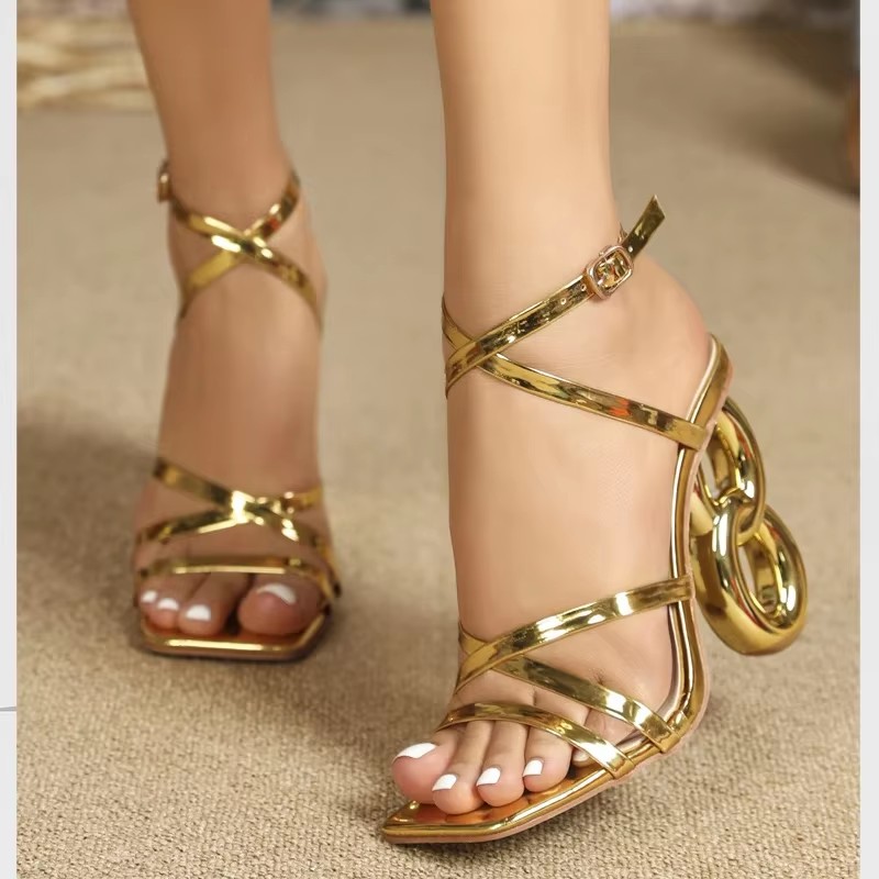 Eilyken moda złote wąskie pask – Street Fashion Shoes recenzja i cena
